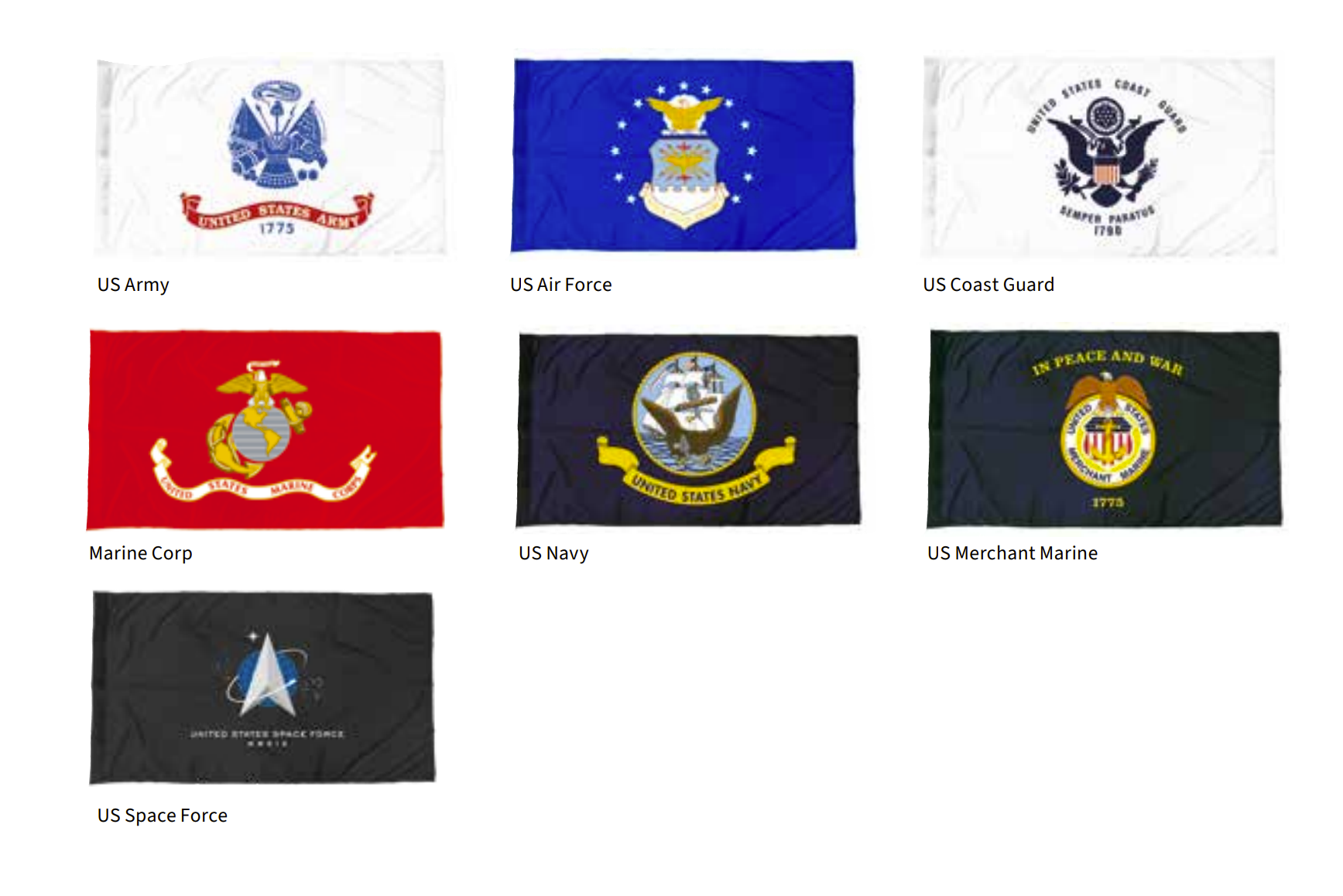 Set of 7 US Military Polejem Plain