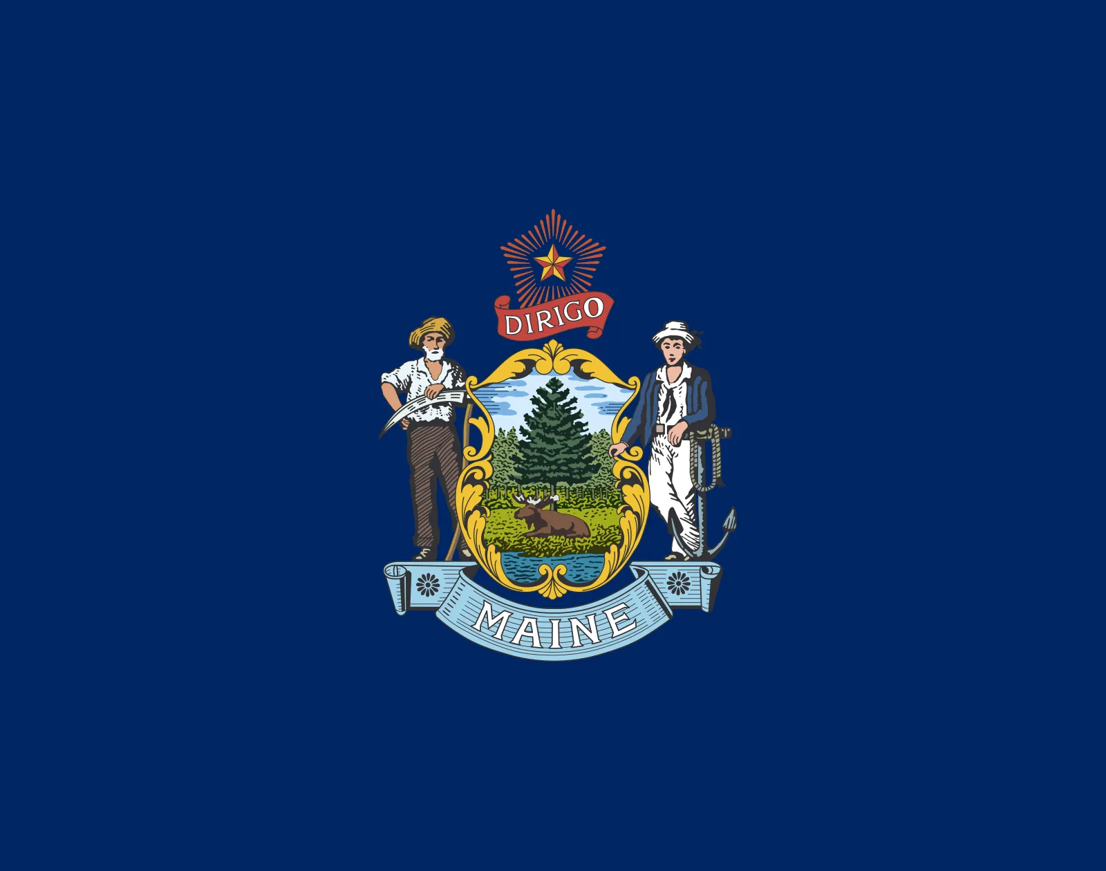 Maine-state-flags-military-troops-flag-arms-1820